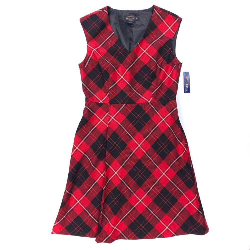 NWT Pendleton 100% Wool Plaid Tidings Overall Dress Cottagecore Preppy Academia